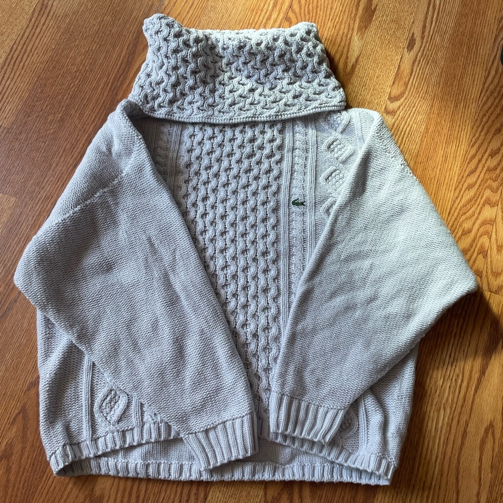 Lacoste Turtleneck Sweater (Small) Light Gray